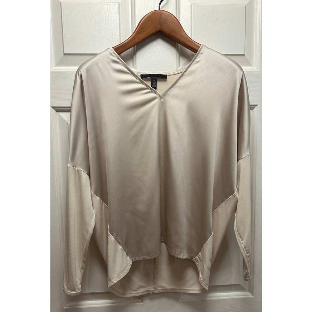 White House Black Market Creamy Tan Tunic Blouse, Size S